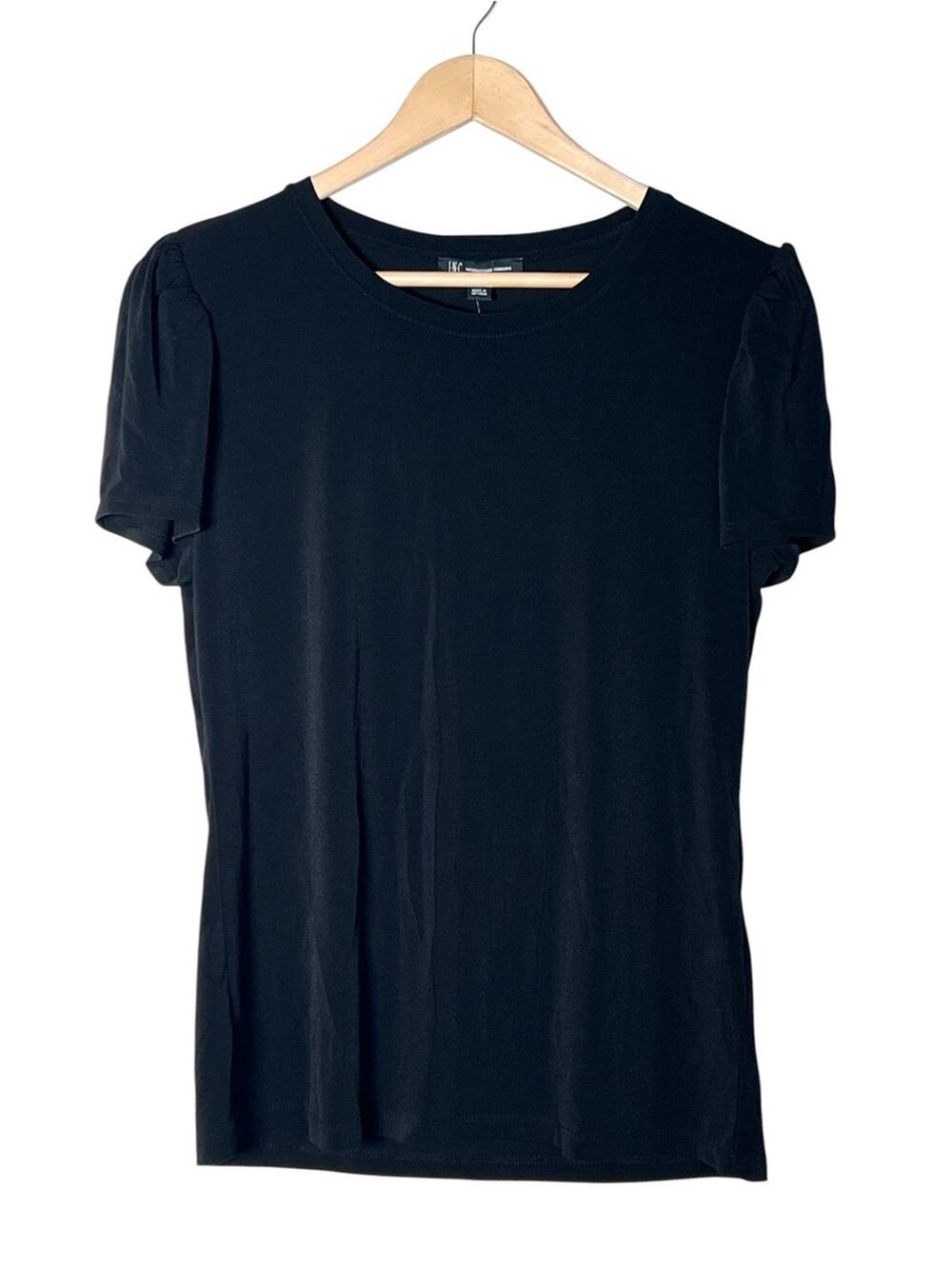 INC International Concepts black top shirt blouse size large L B189